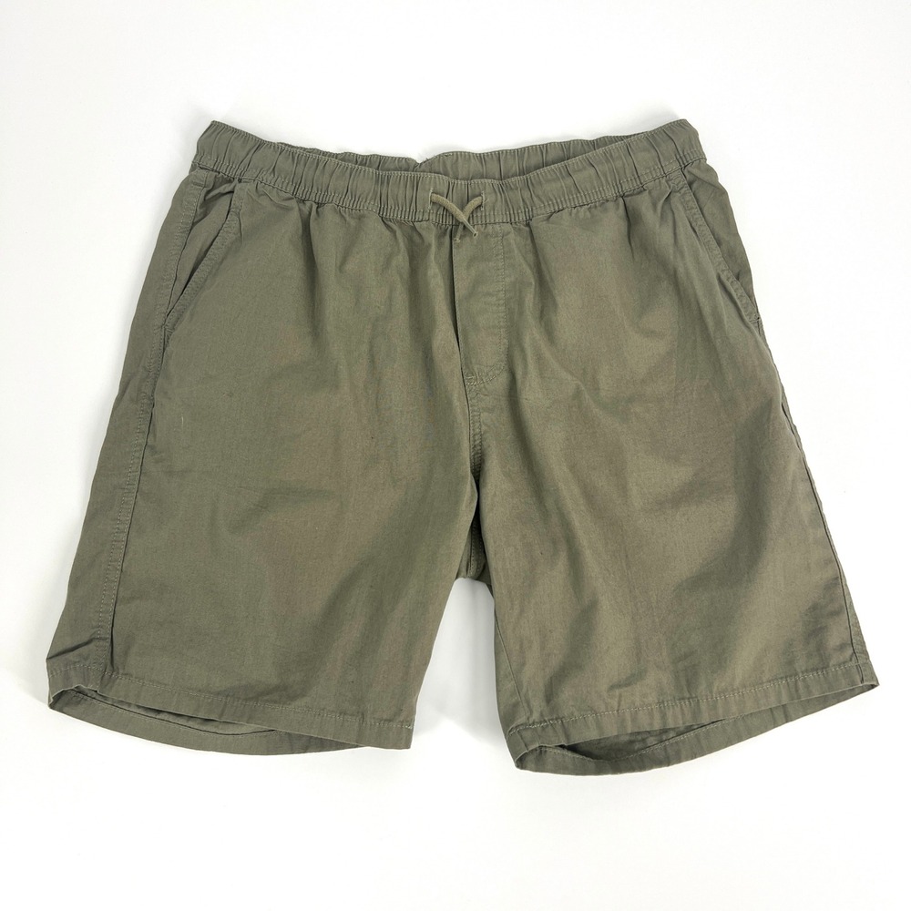 HM Divided Mens Medium Olive Green Cotton Drawstring Elastic Waist Shorts